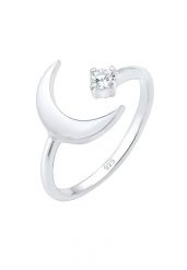 Elli Damski półksiężyc astro otwarty z kryształem cyrkonii w srebrze próby 925 Sterling Silver Pierścionki 1 ct. Szare pierścionki damskie Elli, z cyrkonią, srebrne. Za 143.99 zł.