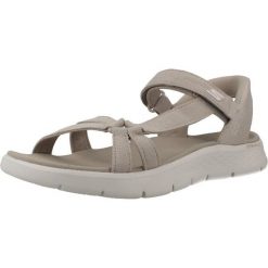 Sandały SKECHERS SLIP-INS GO WALK FLEX Brązowy. Brązowe sandały damskie Skechers, bez wzorów, z materiału, bez obcasa, bez zapięcia. Za 248.99 zł.