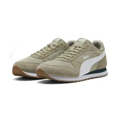 Sneakersy unisex ST MILER PUMA Lux Army White Gum Green Beige. Białe obuwie sportowe damskie Puma, z zamszu, bez zapięcia, trekkingowe. W wyprzedaży za 209.00 zł.