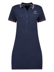 Geographical Norway Sukienka polo "Jamaela" w kolorze granatowym rozmiar: XL. Niebieskie sukienki damskie Geographical Norway, bez wzorów, bez ramiączek. Za 97.51 zł.