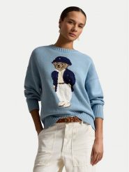 Polo Ralph Lauren Sweter 211B17743001 Niebieski Regular Fit. Niebieskie swetry klasyczne damskie Polo Ralph Lauren, m, z bawełny, bez kołnierzyka. Za 2,699.00 zł.
