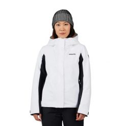 Kurtka narciarska damska izolowana Rossignol Velika. Białe kurtki sportowe damskie Rossignol, na zimę, bez wzorów, bez kaptura. Za 1,668.50 zł.