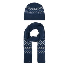 Zestaw szalik i czapka Guess. Niebieskie czapki damskie Guess, na zimę, z aplikacjami. Za 569.99 zł.