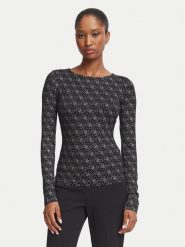 Guess Bluzka W6BP26 K6284 Czarny Slim Fit. Czarne bluzki damskie Guess, xl, z aplikacjami, z wiskozy, bez kołnierzyka, bez ramiączek. Za 214.99 zł.