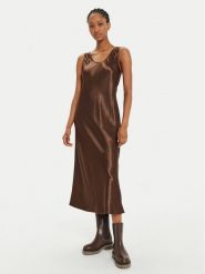 Max Mara Leisure Sukienka koktajlowa Talete 2426226028 Brązowy Regular Fit. Brązowe sukienki damskie Max Mara Leisure, bez wzorów, z satyny, wizytowe, bez ramiączek. Za 489.99 zł.