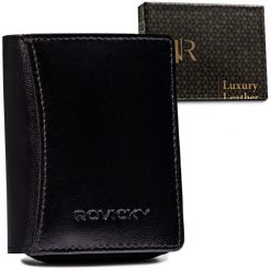 Portfel skórzany Rovicky R-RD-34-GCL Blac czarny. Czarne portfele damskie ROVICKY, bez wzorów, ze skóry. Za 51.99 zł.