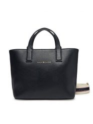 Tommy Hilfiger Torebka AW0AW17448 Granatowy. Niebieskie shopper bag Tommy Hilfiger, bez wzorów, ze skóry, bez dodatków. Za 359.99 zł.