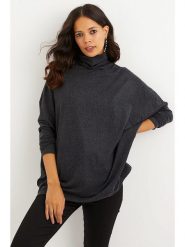 Cool and sexy Bluzka w kolorze antracytowym rozmiar: S. Czarne golfy damskie Cool and sexy, s, bez wzorów, bez ramiączek. Za 56.93 zł.