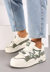 Beżowo-Zielone Sneakersy na Platformie z Grubymi Sznurowadłami i Zapięciem na Rzep Arlaia. Brązowe obuwie sportowe damskie Renee, z materiału, bez zapięcia. Za 89.99 zł.