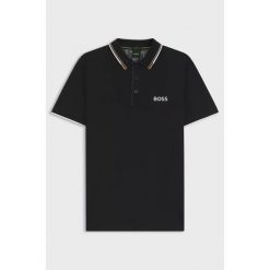 Polo BOSS Paddy Pro NERO (50469102-009). Czarne koszulki sportowe damskie Hugo Boss, bez wzorów, bez ramiączek. Za 349.00 zł.