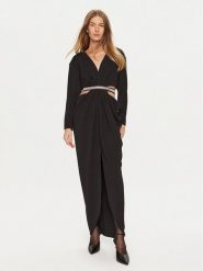 Eleh Sukienka wieczorowa E00315 Czarny Regular Fit. Czarne sukienki damskie Eleh, bez wzorów, z syntetyku, wizytowe, bez ramiączek. Za 389.99 zł.
