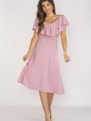 Sukienka Model A659 Dirty Pink - awama. Różowe sukienki damskie Awama, bez wzorów, z elastanu, eleganckie, bez ramiączek. Za 276.30 zł.