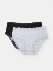 Prążkowane majtki figi 2 pack - wielobarwny. Figi Sinsay, bez wzorów, prążkowane. Za 19.99 zł.