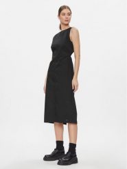 Tommy Jeans Sukienka koktajlowa Tjw Open Back Cotton Midi Dress DW0DW17431 Czarny Slim Fit. Czarne sukienki damskie Tommy Jeans, bez wzorów, z bawełny, wizytowe, bez ramiączek. Za 309.99 zł.