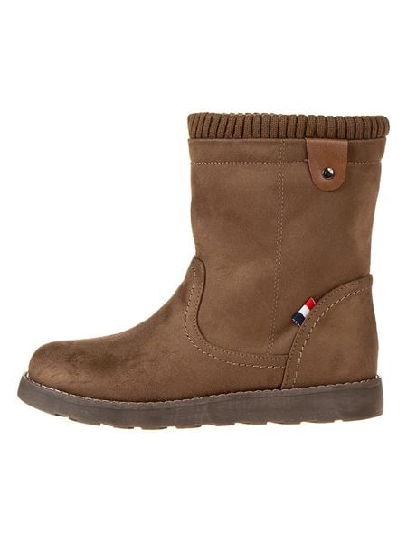 Freyling Botki zimowe w kolorze jasnobrązowym rozmiar: 39. Brązowe botki damskie Freyling, na zimę, z materiału, bez obcasa, bez zapięcia. Za 118.45 zł.