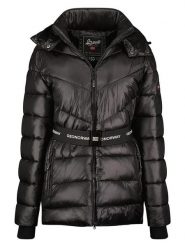 Geographical Norway Kurtka zimowa "Elenor" w kolorze czarnym rozmiar: L. Czarne kurtki damskie Geographical Norway, na zimę, l, bez wzorów, z puchu, bez kaptura. Za 276.71 zł.
