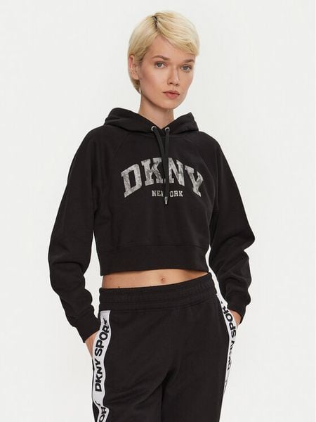 DKNY Sport Bluza DP4T9938 Czarny Regular Fit. Czarne bluzy damskie DKNY Sport, m, bez wzorów, z syntetyku, bez kaptura. Za 169.99 zł.