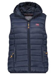 Geographical Norway Kamizelka pikowana "Vatikolor" w kolorze granatowym rozmiar: L. Niebieskie kamizelki damskie Geographical Norway, l, bez wzorów, bez kaptura. Za 153.71 zł.