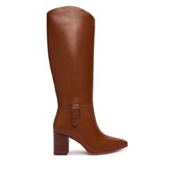 Kozaki LAUREN RALPH LAUREN. Brązowe kozaki damskie Lauren Ralph Lauren, bez obcasa, na słupku, bez zapięcia. Za 1,599.00 zł.