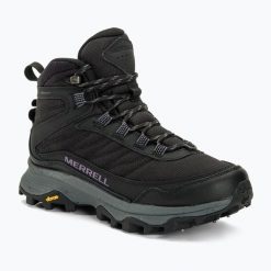 Buty turystyczne damskie Merrell Moab Speed Thermo Spike Mid WP. Czarne obuwie trekkingowe damskie Merrell, bez zapięcia. Za 639.99 zł.