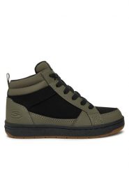 Skechers Sneakersy Smooth Street 405618L Khaki. Brązowe buty sportowe chłopięce Skechers, ze skóry, bez zapięcia. Za 139.99 zł.