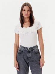 Guess T-Shirt W5YI46 J1314 Écru Slim Fit. T-shirty damskie Guess, xxl, z aplikacjami, z bawełny, bez kołnierzyka. Za 119.99 zł.