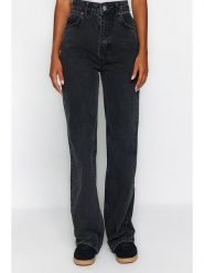 Trendyol Dżinsy - Comfort fit - w kolorze czarnym rozmiar: 38. Czarne jeansy damskie Trendyol, z podwyższonym stanem. Za 109.78 zł.