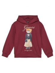 Guess Bluza J5BQ26 KAD74 Czerwony Oversize. Czerwone bluzy dziewczęce Guess, z aplikacjami, z bawełny, bez ramiączek, bez kaptura. Za 189.99 zł.