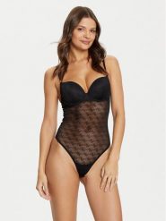 Guess Body O5RM04 KCLB0 Czarny Slim Fit. Czarne body i gorsety Guess, z aplikacjami, z syntetyku. Za 199.99 zł.
