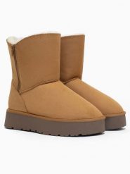 Blackfield Kozaki zimowe "Lena" w kolorze jasnobrązowym rozmiar: 38. Brązowe kozaki damskie Blackfield, na zimę, ze lnu, bez obcasa, na platformie, bez zapięcia. Za 182.29 zł.