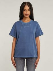 G-Star Koszulka w kolorze niebieskim rozmiar: XL. Niebieskie bluzki damskie G-Star, xl, bez wzorów, z bawełny, retro, bez kołnierzyka, bez ramiączek. Za 152.99 zł.