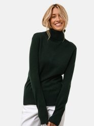 Just Cashmere Kaszmirowy sweter "Lexie" w kolorze ciemnozielonym rozmiar: L. Zielone golfy damskie Just Cashmere, l, z kaszmiru, bez kołnierzyka. Za 290.57 zł.
