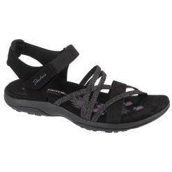 Sandały damskie, Reggae Slim - Meadow Grazer. Szare sandały damskie Skechers, bez wzorów, bez obcasa, bez zapięcia. Za 249.99 zł.