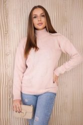 Sweter z półgolfem ciemny pudrowy róż. Czerwone golfy damskie KESI, l, z wełny, bez kołnierzyka, plus size. Za 139.05 zł.
