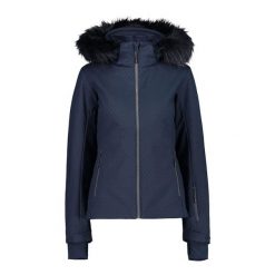 Kurtka narciarska damska CMP 31W0196F. Niebieskie kurtki sportowe damskie CMP, na jesień, bez wzorów, z elastanu, bez kaptura. Za 509.99 zł.