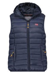 Geographical Norway Kamizelka pikowana "Vatikolor" w kolorze granatowym rozmiar: S. Niebieskie kamizelki damskie Geographical Norway, s, bez wzorów, bez kaptura. Za 113.99 zł.