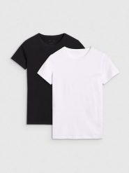 4F T-shirt slim gładki damski (2-pack) - biały XS. Białe t-shirty damskie 4F, xs, bez wzorów, z bawełny, bez kołnierzyka. W wyprzedaży za 59.99 zł.