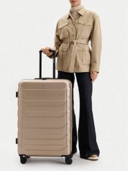 GINO ROSSI Walizka duża C-GIN-L-002-05-GOLD Złoty. Żółte walizki Gino Rossi, bez wzorów, z tworzywa sztucznego, duże. Za 299.99 zł.