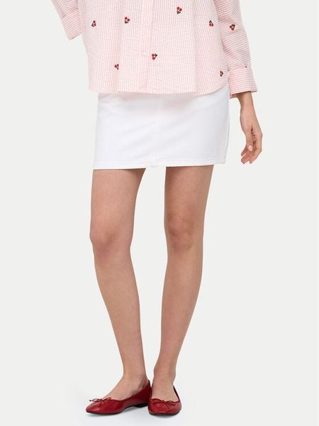 ONLY Spódnica jeansowa Stella 15339630 Biały Regular Fit. Białe spódnice damskie Only, m, bez wzorów, z bawełny. Za 106.99 zł.