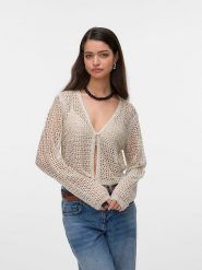 Vero Moda Kardigan w kolorze kremowym rozmiar: L. Brązowe kardigany damskie Vero Moda, l, bez wzorów. Za 87.95 zł.