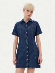 Levi's® Sukienka jeansowa Rinoa 001HR-0000 Niebieski Standard Fit. Niebieskie sukienki damskie bez wzorów, z bawełny, bez ramiączek. Za 269.99 zł.