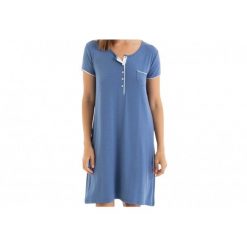 Koszula nocna damska rozm. XL Bamboo Blue T04 L257251. Niebieskie szlafroki damskie Massana Homewear, bez wzorów, z tkaniny, bez kaptura. Za 238.00 zł.