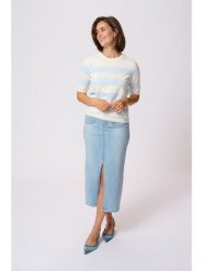 Kaffe Koszulka dzianinowa w kolorze kremowym rozmiar: XL. Brązowe koszulki damskie Kaffe, xl, bez wzorów, z dzianiny, bez kołnierzyka, bez ramiączek. Za 63.95 zł.