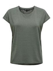 ONLY Koszulka w kolorze khaki rozmiar: M. Brązowe bluzki damskie Only, m, bez wzorów, bez kołnierzyka, bez ramiączek. Za 74.28 zł.