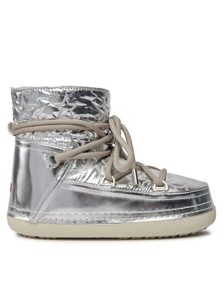 Inuikii Śniegowce Bomber Star 75101-068 Srebrny. Szare śniegowce damskie Inuikii, ze skóry. Za 929.99 zł.