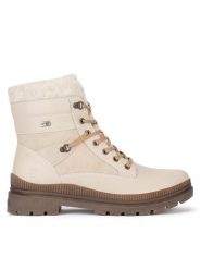 Remonte Trzewiki D0C77-60 Beżowy. Brązowe botki damskie Remonte, ze skóry, bez obcasa, na płaskiej podeszwie, bez zapięcia. Za 399.00 zł.