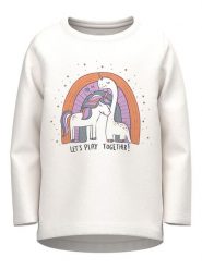 NAME IT Bluzka 13218914 Biały Regular Fit. Białe bluzki i koszule dziewczęce Name it, bez wzorów, z bawełny, bez kołnierzyka, bez ramiączek. Za 59.99 zł.
