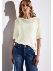 Street One Sweter w kolorze kremowym rozmiar: 42. Brązowe swetry klasyczne damskie Street One, ze splotem, bez kołnierzyka. Za 114.17 zł.