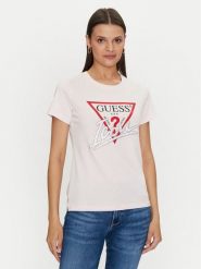 Guess T-Shirt Icon W4YI32 I3Z14 Różowy Regular Fit. Czerwone t-shirty damskie Guess, s, z aplikacjami, z bawełny, bez kołnierzyka. Za 109.99 zł.