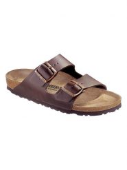 Birkenstock Klapki "Arizona" w kolorze ciemnobrązowym rozmiar: 38. Brązowe klapki damskie Birkenstock, bez wzorów, z otwartym noskiem, bez obcasa, bez zapięcia. Za 322.73 zł.